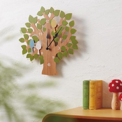 鳥の振り子が可愛い壁掛け時計「トゥルル」<グリーンのみ>の商品写真