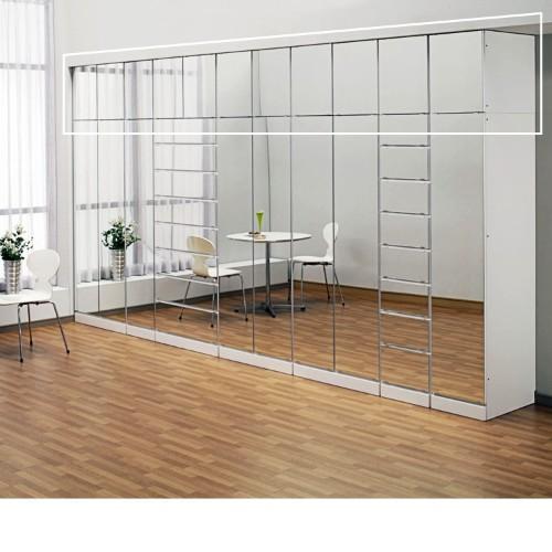 【高さ1cmピッチサイズオーダー】前面ミラーの壁面ワードローブ専用上置きの商品写真