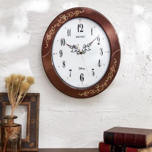 アンティーク調の電波掛け時計 メロディー付き「ミッキー&ミニー」の商品写真