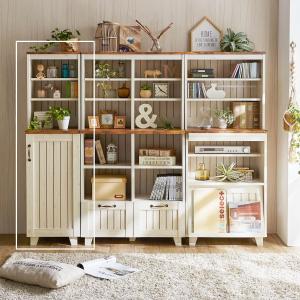 高さを抑えたカントリー調のラック付きキャビネット(幅40cm)の商品写真