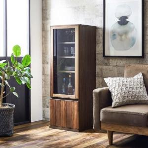 [日本製]飾って収納できるウォルナット材のサイドキャビネットの商品写真