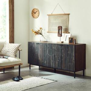 [日本製]天然木の古材風リビングキャビネットの商品写真