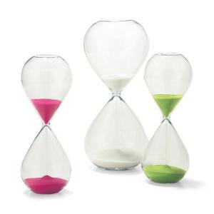 ガラス製の砂時計の商品写真