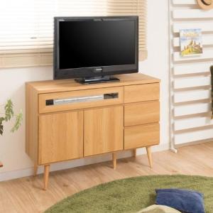 テレビ台にもなるすっきり脚のリビングキャビネットの商品写真