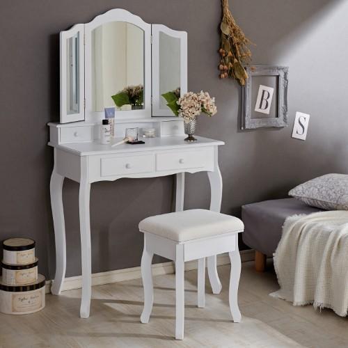 エレガント三面鏡ドレッサー&スツールの商品写真