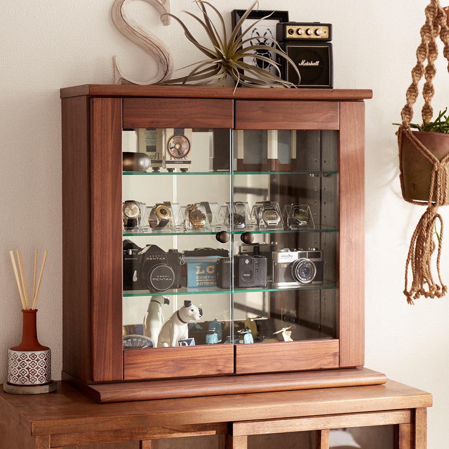 天然木フレームのコレクションケースの商品写真