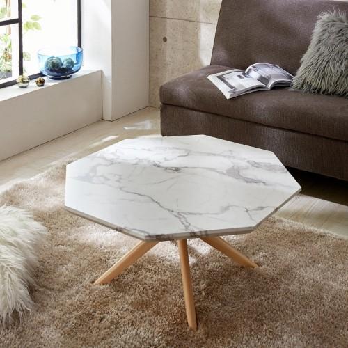 大理石調天板の八角リビングローテーブルの商品写真