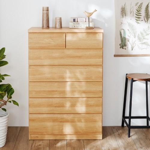 スライドレール付き木目調衣類収納チェストの商品写真