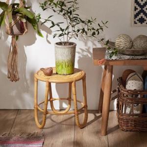 サイドテーブルにもなるラタンのプランタースタンドの商品写真