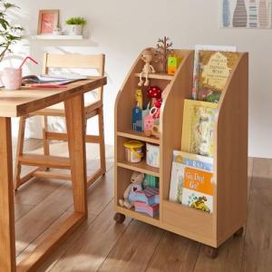 収納たっぷり!ダブル棚板のリビングワゴンの商品写真