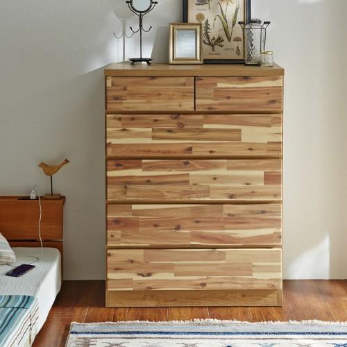 [日本製]味わい深い天然木の衣類収納チェストの商品写真