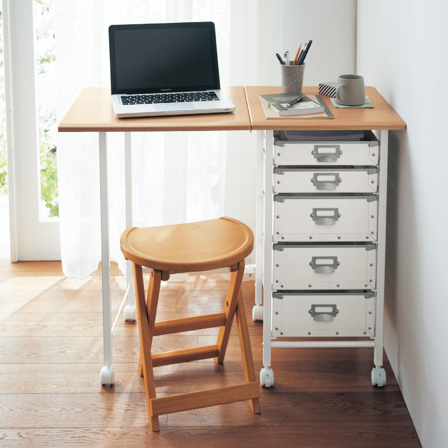 チェスト付き折りたたみデスクの商品写真
