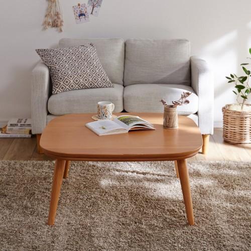 天然木の角が丸いコンパクトこたつテーブルの商品写真