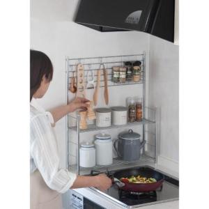 スパイスやキッチンツールを収納できるコンロサイドラックの商品写真