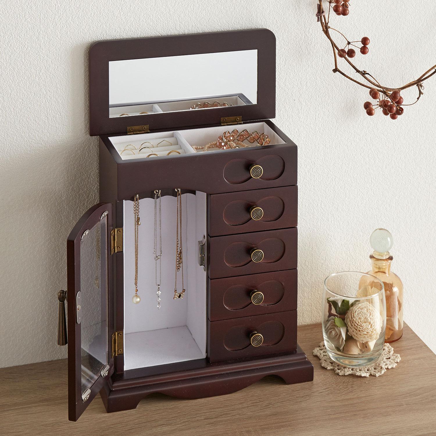 クラシック調ミラー付きジュエリーボックスの商品写真