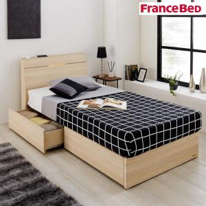 LED間接照明・コンセント付き引出し収納シンプルモダンベッド<シングル/セミダブル/ダブル>の商品写真