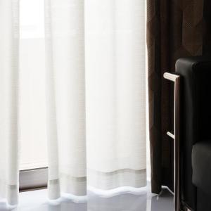 ボーダー柄UVカットミラーレースカーテンの商品写真