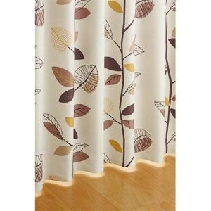 カジュアルリーフ柄プリント遮光カーテンの商品写真