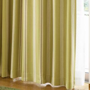 〔形状記憶付き〕ストライプ柄プリント遮光カーテンの商品写真