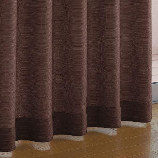 〔遮熱・1級遮光裏地付き〕モダンサークル柄ジャカード織りカーテンの商品写真