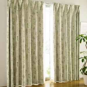 リーフ柄遮光プリントカーテンの商品写真