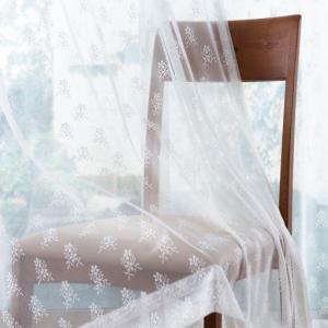 小花柄デザインレースカーテンの商品写真