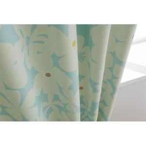 爽やかな大花プリント遮光カーテンの商品写真