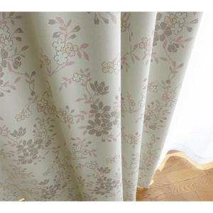 防炎1級遮光プリントカーテン(シックフラワー)の商品写真