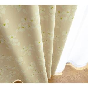 〔形状記憶付き〕防炎1級遮光プリントカーテン(総リーフ柄)■カラー：ベージュ ブルー ■サイズ：幅130×丈260(2枚組),幅200×丈260(1枚物),幅150×丈90(2枚組),幅150×丈100(2枚組),幅150×丈110(2枚組),幅150×丈120(2枚組),幅150×丈170(2枚組),幅150×丈195(2枚組),幅200×丈100(1枚物),幅200×丈110(1枚物),幅200×丈120(1枚物),幅200×丈150(1枚物),幅200×丈170(1枚物),幅200×の商品写真