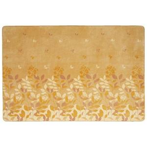 サイズが選べる座布団いらずのふっくらラグ(リーフ柄) 肌触りなめらか 踏み心地ふかふか厚さ24mm 毛足6mm掃除簡単の商品写真