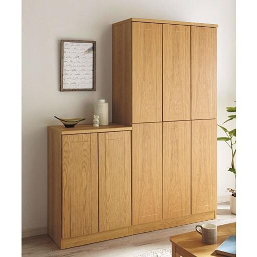 木製扉のスッキリ隠せる本棚の商品写真