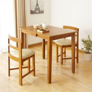 広がるダイニングテーブル/2段階(60cm・90cm) 省スペース■カラー：ライトブラウン ダークブラウン ■サイズ：B(チェア2脚組)の商品写真