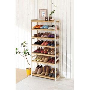 天然木のシューズラックの商品写真