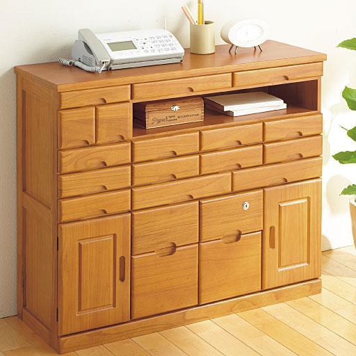 引き出したっぷりキャビネット(オープン棚)■カラー：ナチュラル ■サイズ：C(幅93)の商品写真