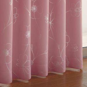 花柄ラメプリント遮光カーテンの商品写真