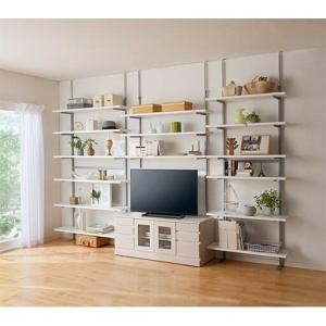 お好きな位置で棚板固定 壁面ラック■カラー：ホワイト ライトブラウン ■サイズ：D(幅90/6段),B(幅90/3段),A(幅60/3段)の商品写真