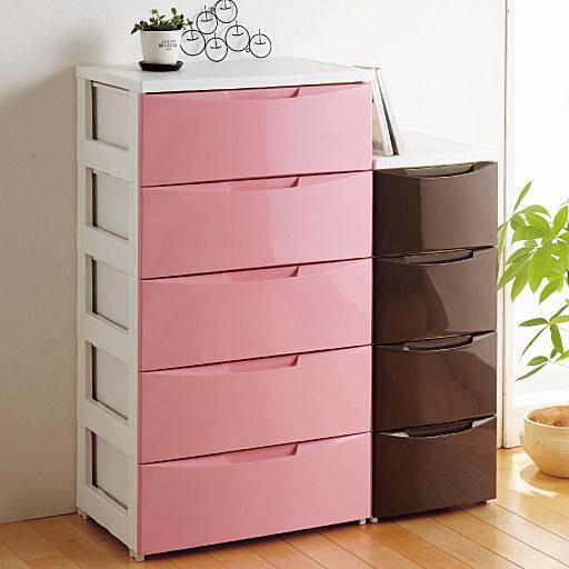 引き出しやすいカラー樹脂チェストの商品写真
