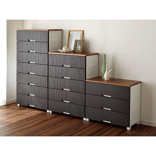 フィッツプラスメッシュ/チェスト(引き出しロック機能付き ホコリが入りにくい)■カラー：ホワイト ブラウン ■サイズ：C(幅55/5段),E(幅75/3段),G(幅75/5段)の商品写真