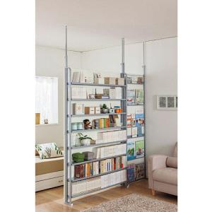 すき間が出来ない間仕切り収納パーテーション■カラー：ホワイト ライトブラウン ■サイズ：A(マガジン/幅60),B(マガジン/幅90),C(マガジン/幅120),D(コミック/幅60),E(コミック/幅90),F(コミック/幅120),G(棚タイプ/幅60),H(棚タイプ/幅90),I(棚タイプ/幅120)の商品写真