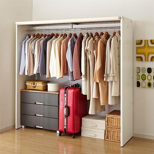 ロールスクリーンで目隠し収納ロッカー■カラー：アイボリー ナチュラル ■サイズ：A,B,Cの商品写真