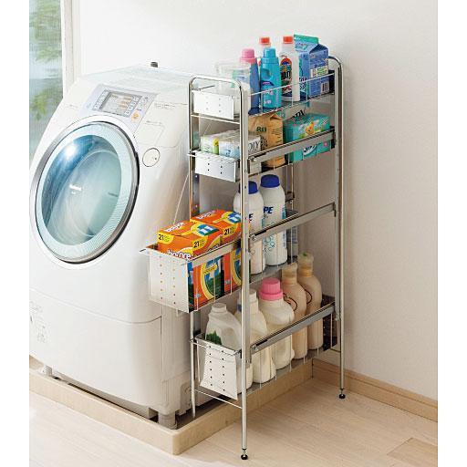洗濯機横におすすめ!スリムなランドリーラックの商品写真