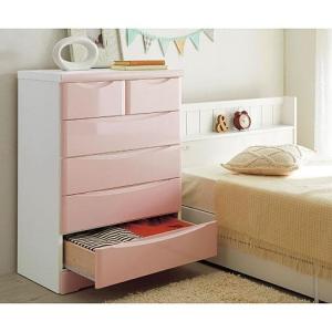 隠し引き出しの付いた鏡面カジュアルチェストの商品写真