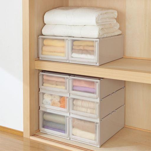 フィッツユニット衣装ケース(押入れ用2個組)■サイズ：B(幅39/奥行74/高さ30)の商品写真