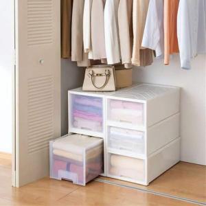 収納ケース(奥行たっぷり60cm)■カラー：ホワイト ■サイズ：B(深型2個)の商品写真