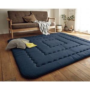 こたつ敷き布団兼用ラグ(カイハラデニム)■カラー：ネイビー ■サイズ：正方形L(190×190cm)の商品写真