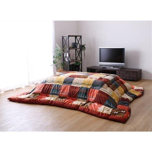 大判こたつ掛け布団(シンシア)■カラー：ブラウン レッド ■サイズ：長方形L(205×245),長方形LL(205×285)の商品写真