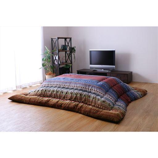 大判こたつ掛け布団(ラディ)■カラー：グリーン A(マルチ) ■サイズ：正方形L(205×205),長方形L(205×245),長方形LL(205×285)の商品写真