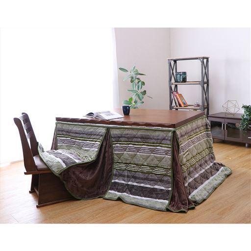 20%OFFハイタイプこたつ掛け布団(高脚用 ニードル)■カラー：グリーン ■サイズ：長方形LL(235×290)の商品写真