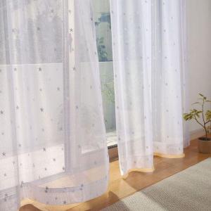 〔形状記憶付き〕星柄レースカーテンの商品写真