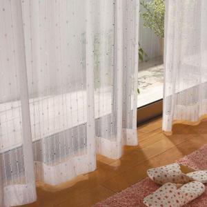 〔形状記憶付き〕きらきらレインボーレースカーテンの商品写真